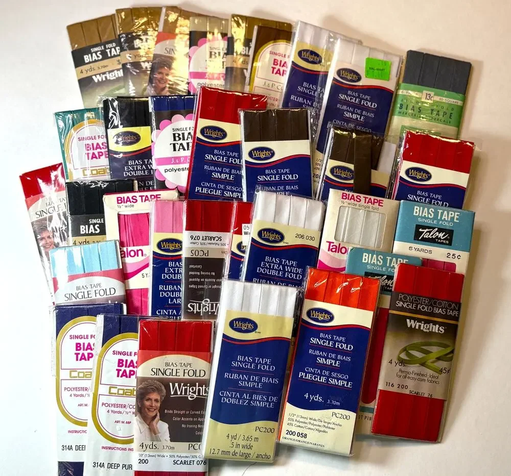 Lot of 28 Single Fold Bias Tape & 5 Ex-Wide Double Fold Bias Tape vn